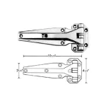 Hinge (Flush, 10-3/8"L, Left) for Kason Part# 1241-000003