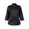 3Xl Ladies Chef Coat Black 3/4 Sleeve for AllPoints Part# 18743XL