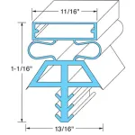 Kolpak 225181075 Door Gasket, 3 Sided, 78" x 36", Triple Dart, RH