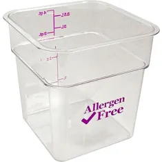 4 Qt Camsquare Container Allergen-Free Storage for Cambro Part# 4SFSCW-441