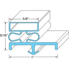 Door Gasket 21 3/8" X 60 1/2" for AllPoints Part# 741252