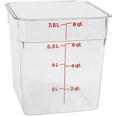 Container Sq Clear 8Qt  for Cambro Part# CAM8SFSCW135