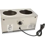 Server 92020 DI-2 TWIN CONE DIP WARMER, (2) 3 qt., low temperature warmer, designed for cone dipping, warms by natural convection, temperature settings marked as low to high, range from ambient to 150 F, accepts (2) stainless steel jars (94009) (not included) or manuf