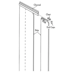 Curtain,Strip(4"W,37"W X 84"H) for Kason Part# KAS401SA6043784